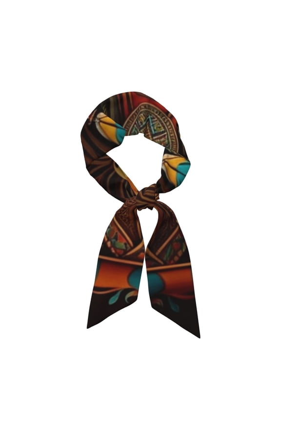 Hair Bandanas Scarf For Women Fashion Neck Silk Feeling Satin Head Handbags Scarves, Southwestern Ethnic Art Native