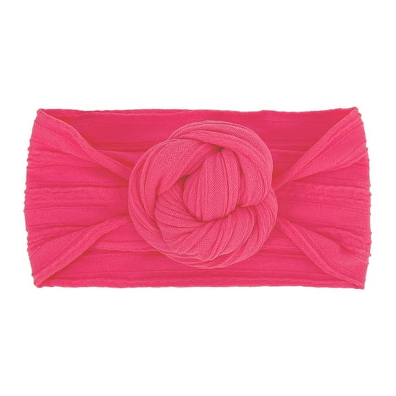 Hair Bands Kids Stretch Solid Knotted Adorable Daily Colorful Lightweight Delicate Hot Pink Baby Headbands