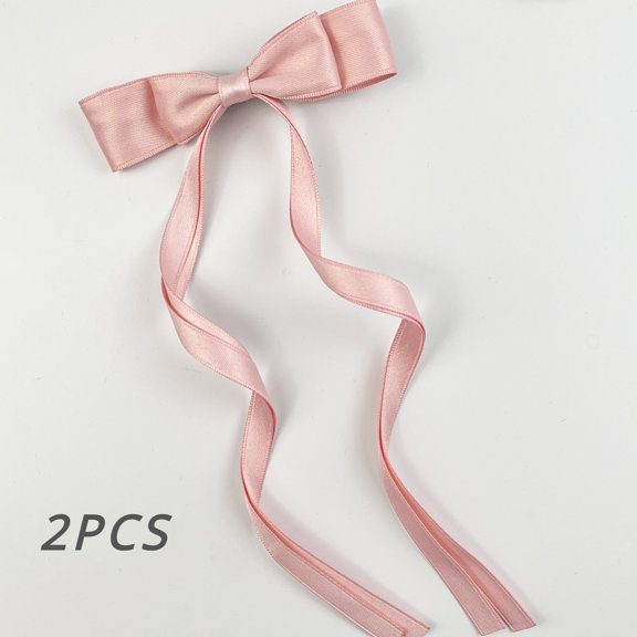 Hair Barrettes Bows Hair Clips 2pcs Silky Satin Hairs Accessories for Women / Girls