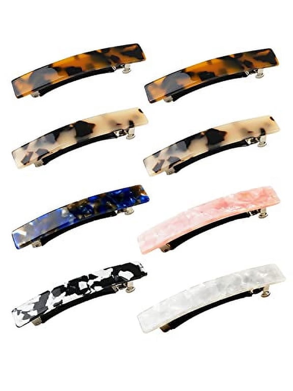 Hair Barrettes For Women, 8 Pcs Tortoise Shell Hair Barrettes, Acetate Hair Barrettes French Design, Hair Barrettes For Women Thick Thin Hair