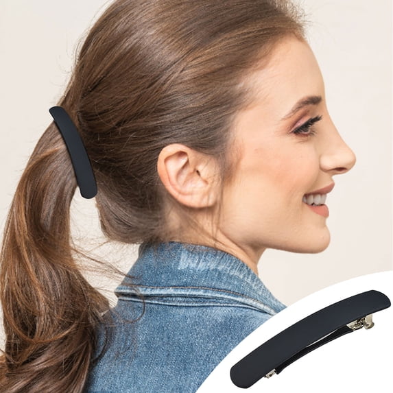 Hair Barrettes for Women | 12 Colors Vintage French Barrette Clip | Strong Hold Flat Hair Pins for Thick Medium Hair | Non-Slip, Glossy Finish, 1pc | 3.74 inch Versatile Hairstyle Accessory