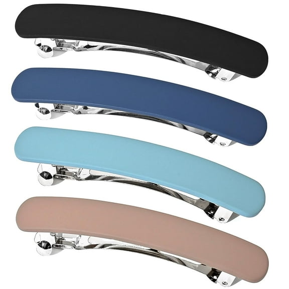 Hair Barrettes for Women French Hair Barrette Clip Medium Matte Hair Clips Barrette No Slip Hair Accessories 4-Pack
