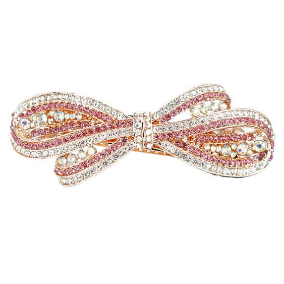 Hair Barrettes for Women, Rhinestone Hair Clips Crystal Leaf French Barrette Wedding Hair Clips Vintage Bridal Hair Pins - Red