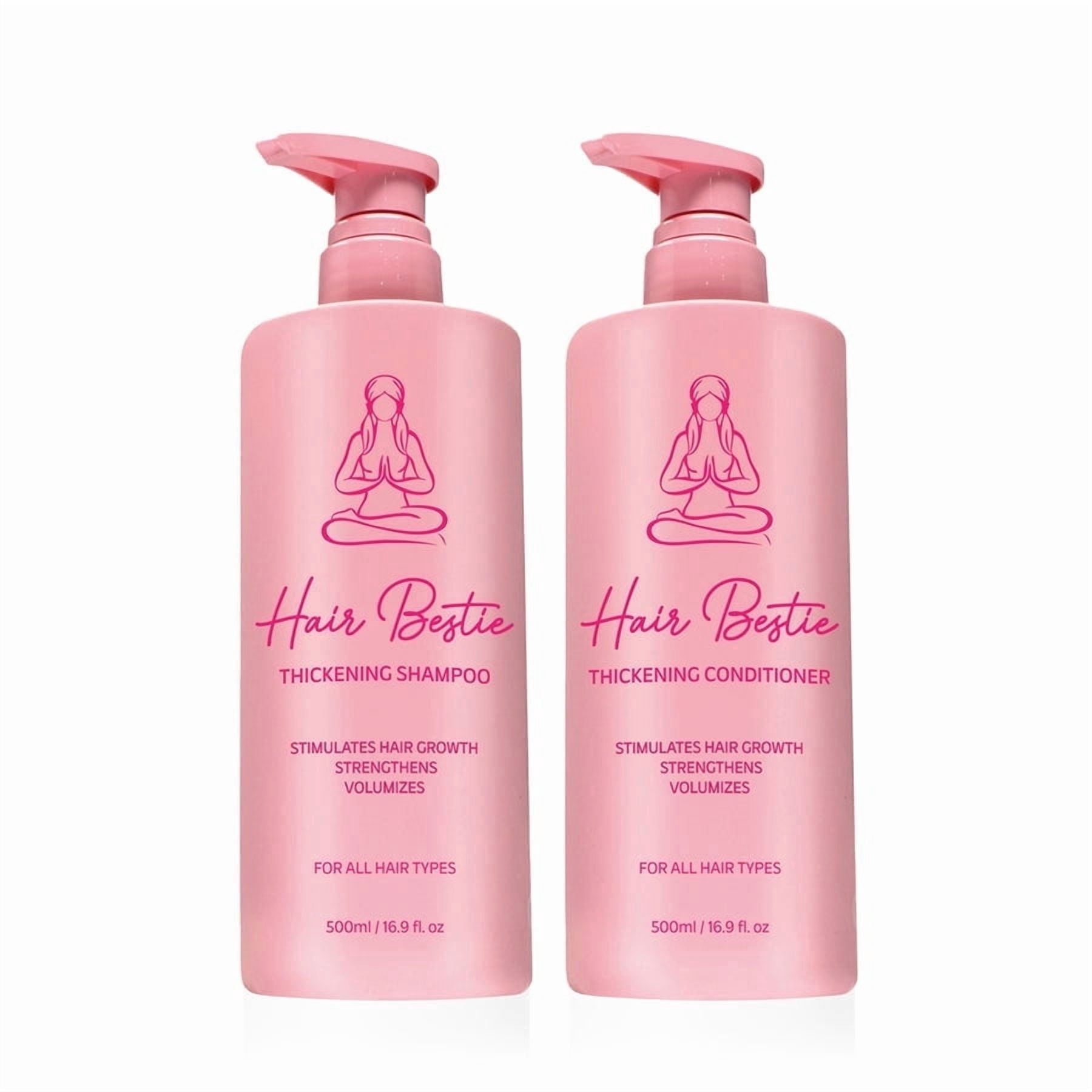Karma Beauty Hair Bestie Thickening Shampoo and Conditioner Set | Brazilian Keratin & Coconut Oil | Frizz Control, Shine & Smoothness | Hydrating Hair Care Bundle for All Hair Types Women & Men