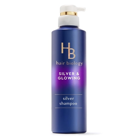 Hair Biology Purple Violet Silver Shampoo For Gray or Blonde Brassy Color Treated Hair, Fights Brassiness and Replenishes - 12.8 fl oz