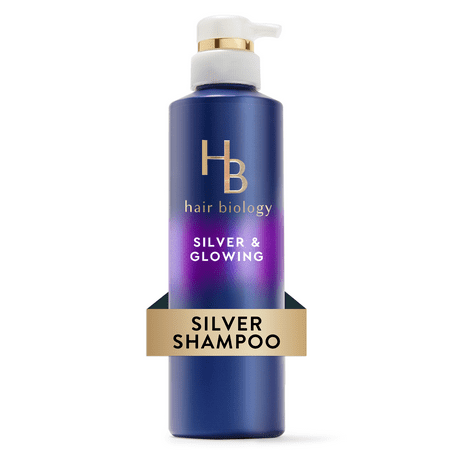 Hair Biology Purple Violet Silver Shampoo For Gray or Blonde Brassy Color Treated Hair, Fights Brassiness and Replenishes - 12.8 fl oz