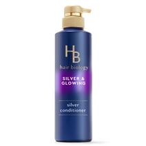 Hair Biology Silver and Glowing Purple Conditioner for Gray or Blonde Brassy Color Treated Hair, 12.8 fl oz