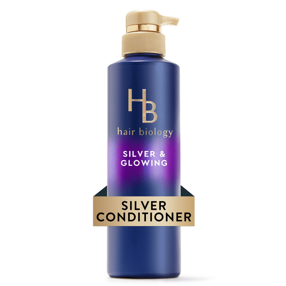 Hair Biology Silver and Glowing Purple Conditioner for Gray or Blonde Brassy Color Treated Hair, 12.8 fl oz