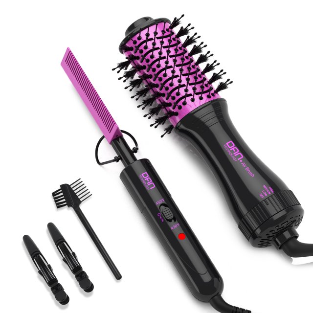 Hair Blow Dryer Brush & Mini Hot Comb Hair Styling Set for Travel,Hot