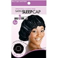 thumbnail image 1 of Hair Bonnets Sleeping and Shower Caps Head Wraps and Bumper Sticker (Jumbo Satin Sleeping Cap 23in Black), 1 of 3
