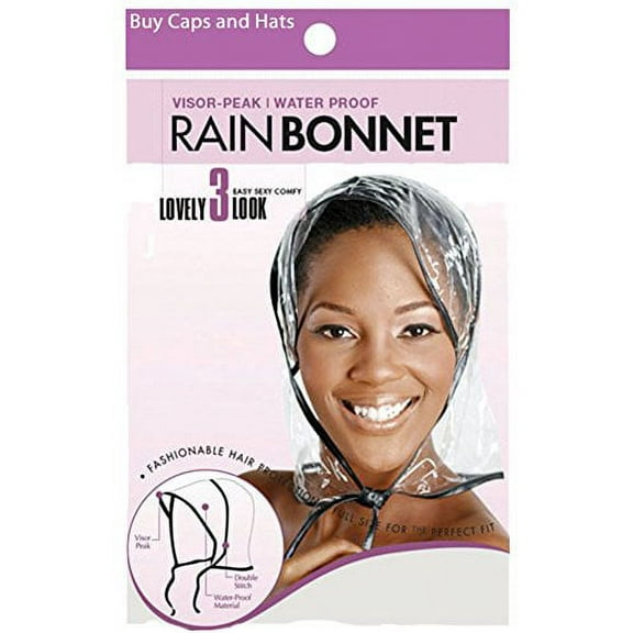 Hair Bonnets Sleeping and Shower Caps Head Wraps and Bumper Sticker by Buy Caps and Hats (Rain Bonnet Clear)