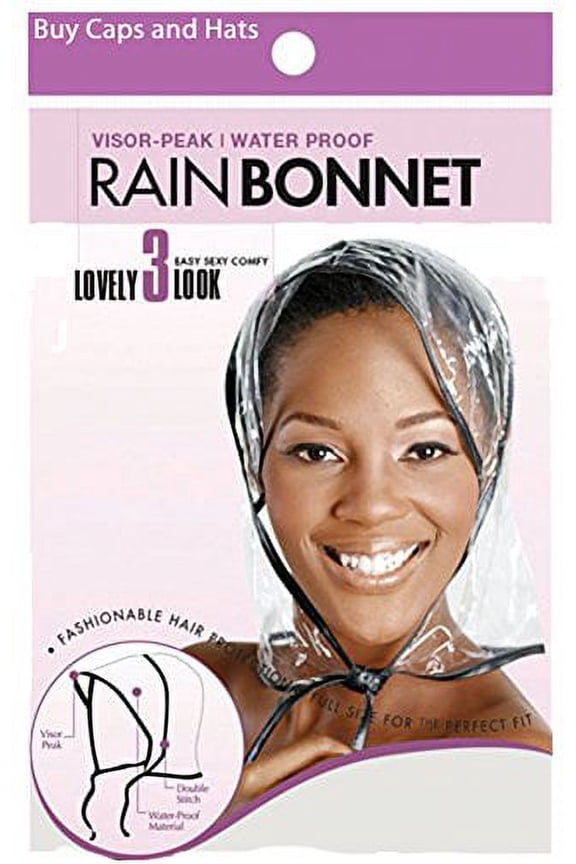 Hair Bonnets Sleeping and Shower Caps Head Wraps and Bumper Sticker by Buy Caps and Hats (Rain Bonnet Clear)
