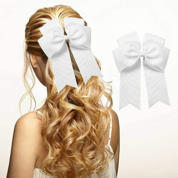 Hair Bow Clip, Ribbon Hair Clip, 6-Inch Ribbed Satin Fishtail Double Layered Bow Hair Clip for Children’s Hair Accessories, Durable and Easy To Use Hair Clip for Everyday and Special Occasions