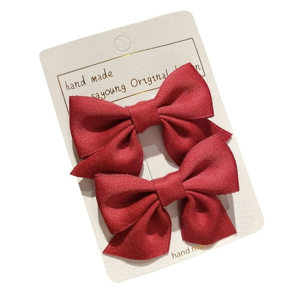 Hair Bow Clips, Ribbon Hair Clips, Christmas Bow Hair Accessories for Women Girls, Satin Silk Fabric, Long Tassel Design, Sturdy Clip, Suitable for Braids Ponytails Pigtails, Gift Idea