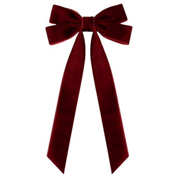 Hair Bow Soft Velvet Bow Christmas Tree Ornament Vintage Ribbon for Garland Wreath Rustic Crafts Gift Indoor Outdoor Xmas Decorations Hanging Wrapping Wreaths Home Decor Wedding Girls Toddlers