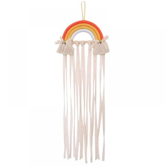 Hair Bows Holder Handmade Bohemian Girls Clips Organizer Hairpins Rainbow Hanger for Storage or Decoration