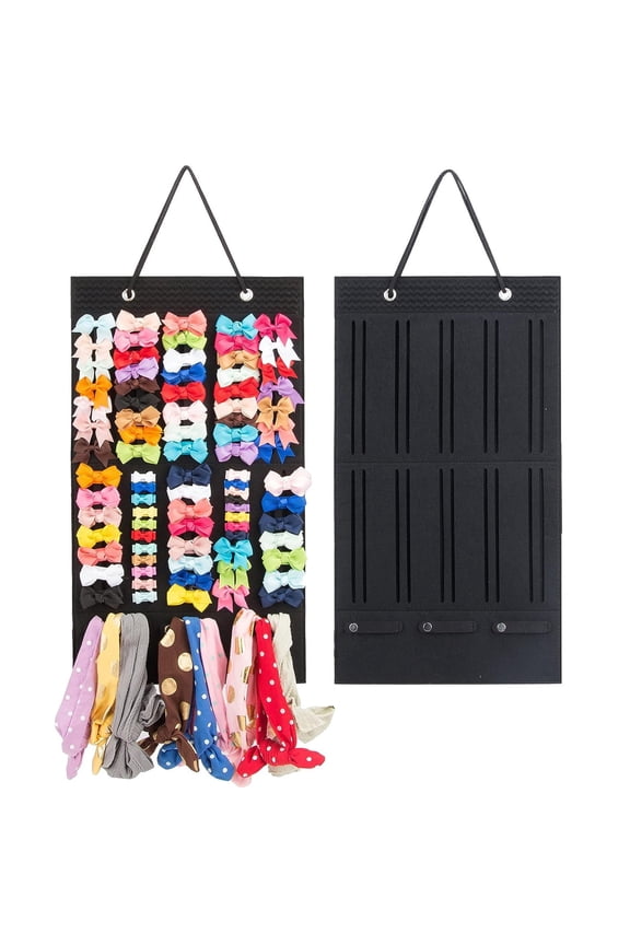 Hair Bows Holder Large Capacity Hair Clips Storage Hanger Wall Display for Girl Room Nursery Decor Sturdy 42 Inch Black