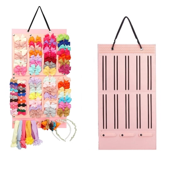 Hair Bows Holder & Organizer for Women Girl, Hair Accessory | Large Capacity Bows Hanger, Hair Accessory Storage Display with Sturdy Rope, Wall Hanging for Girl Women Room Decor,Pink