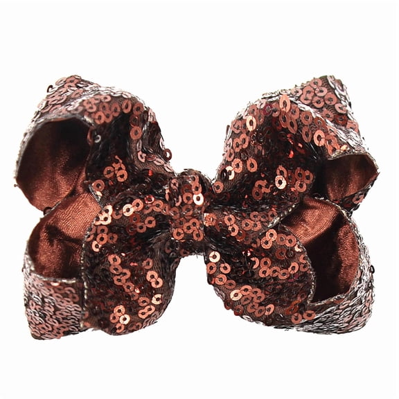 Hair Bows for Girls, 4 Inches Sequins Bows Alligator Hair Clip Hair Barrettes Accessories for Women Teens Girls Kids (Red)