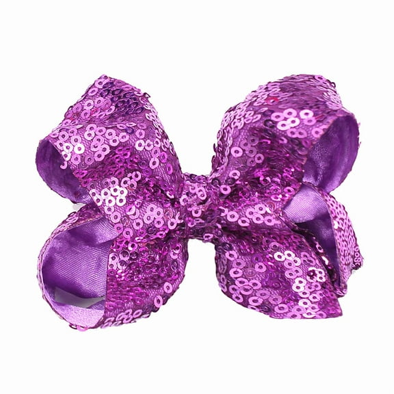 Hair Bows for Girls, 4 Inches Sequins Bows Alligator Hair Clip Hair Barrettes Accessories for Women Teens Girls Kids (Red)