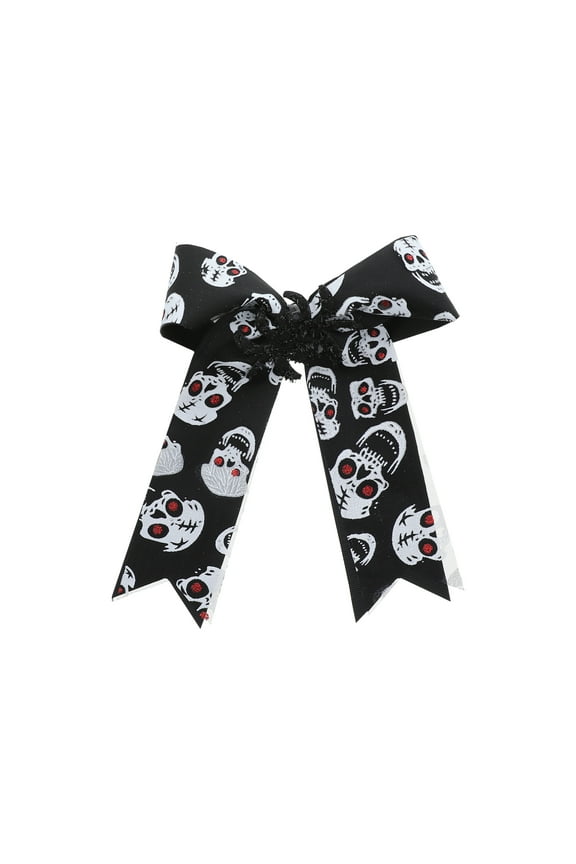 Hair Bows for Halloween Skulls & Spider - Black