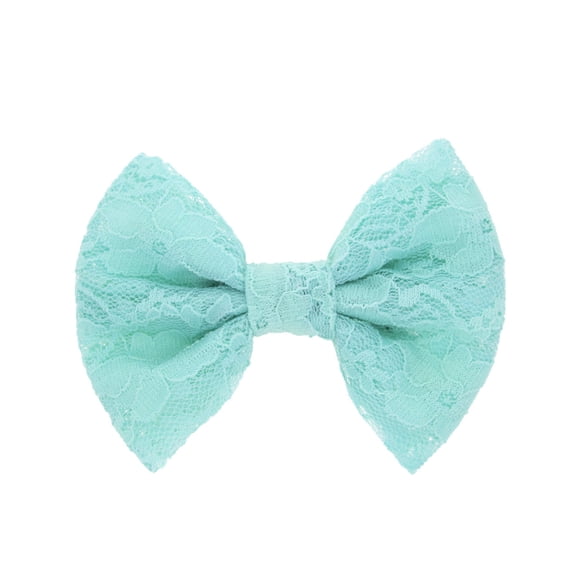 Hair Bows for Women BWASD 4.5 Inch Fully Lined Lace Ribbon Bowknot Scrunchies Cute Sweet Barrettes Headdress Hair Accessories Blue