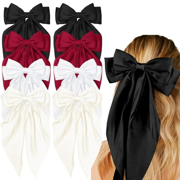 Hair Bows for Women Girls Hair Ribbon Bow Hair Clips with Long Tails Vintage Hair Accessories for Women-Hair Bows Set 2