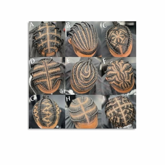 Hair Braiding Poster African Hair Braiding Beauty Salon Poster Canvas Painting Wall Art Poster for Bedroom Living Room Decor 12x12inch(30x30cm)
