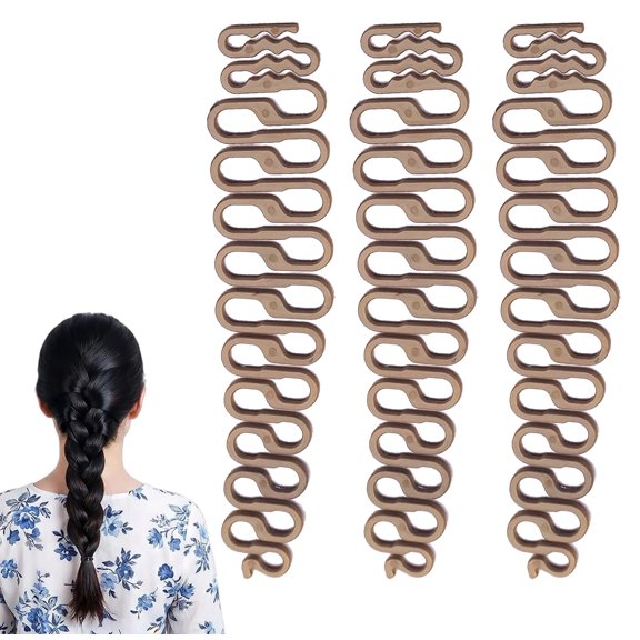 Hair Braiding Tool Set, 3Pcs French Plait Braiding Clips, Twist Braid Hair Knitting Styling Tool for Women, Easy DIY Braid Maker for Daily, Party & Travel, Plastic 15cm