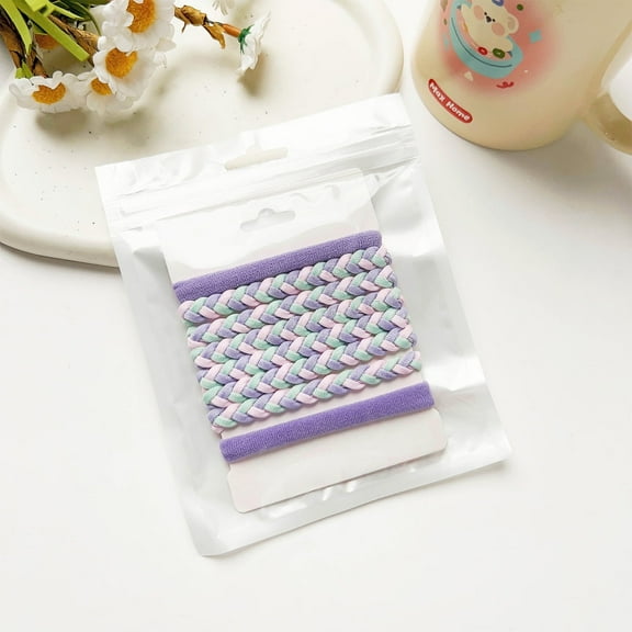 Hair Braids Assorted Gradient Colorful Braided Hair Rope Band Set for Ponytail braids Women Girl DIY Braid Hair Styling Accessories Wraps