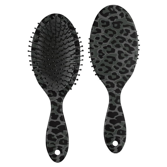 Hair Brush Black Leopard Cushion Base Hair Brushes Touch Paddle Double Sided Pattern Oval Hairbrush