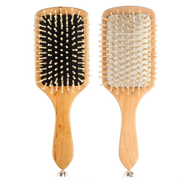 Hair Brush-Boar Bristle Hair Brushes Natural Wooden Cushion Massage Anti Static Large Paddle Hairbrush for Women Men and Kid