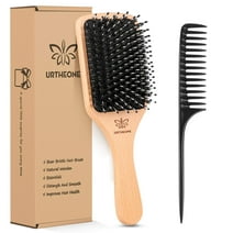 Hair Brush Boar Bristle Hairbrush for Thick Curly Wet Dry Hair Adds Shine Best Wooden Paddle Hair Brush for Women Men Kids