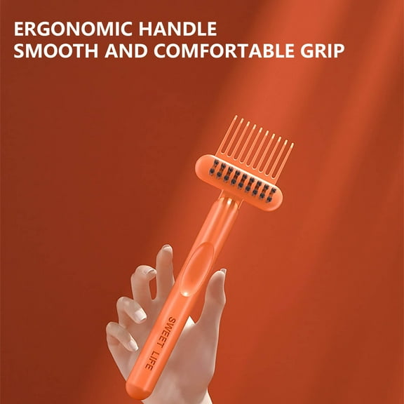 Hair Brush Cleaner and Remover Tool - Comb for Removing Hair and Dust, Suitable for Home and Salon Use (Orange)