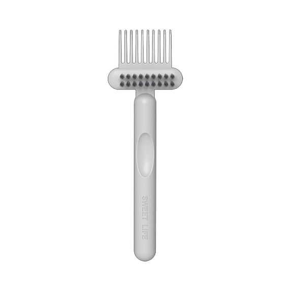 Hair Brush Cleaning Tool 2-in-1 Comb Cleaner Rake,Plastic Bristle Brush Cleaner Remover for Salon Home,Lightweight Handheld Hairbrush Cleaner 7x2 Inch Gray