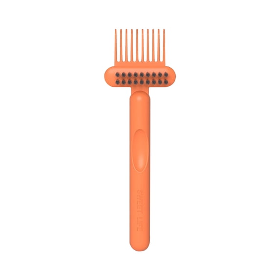 Hair Brush Cleaning Tool 2-in-1 Comb Cleaner Rake,Plastic Bristle Brush Cleaner Remover for Salon Home,Lightweight Handheld Hairbrush Cleaner 7x2 Inch Orange