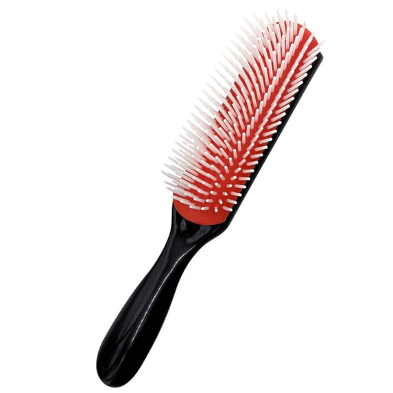 Hair Brush for Curly, Thick, Wavy and Coily Hair - Curl Defining, Detangling, Styling, Blowdrying, Shaping - 9 Row Detangler Brush for Women and Men - Dry or Wet (Black Small - 1 Pack)