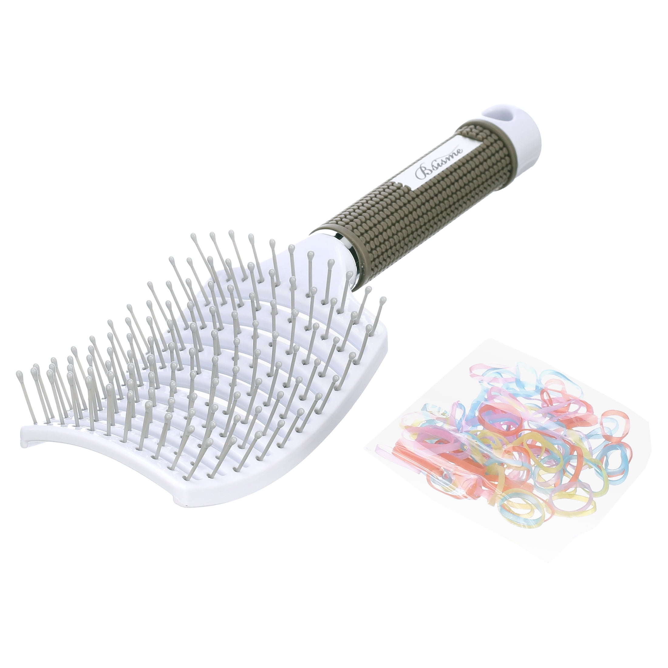 White Detangling Hair Brush - Women\'s Hair Accessory Amazon.com : Ndure Beauty Curved Vented Boar Bristle Styling  main image 4