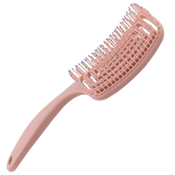 Hair Brush Dry Wet Hair Brush Detangling for Fine, Thick, Curly Hair - Curved and Vented Hair Brush for Women, Men or Kids Faster Blow Drying Styling Professional Paddle Vent detangler (Rose gold)