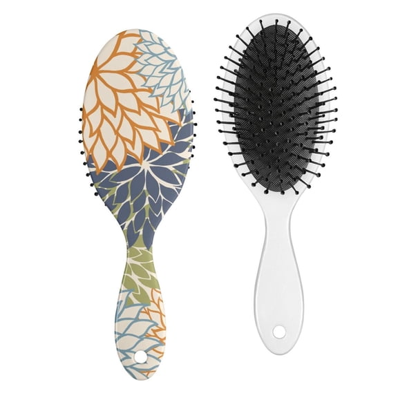Hair Brush Floral Art Modern Classic Cushion Base Hair Brushes Touch Paddle Oval Hairbrush