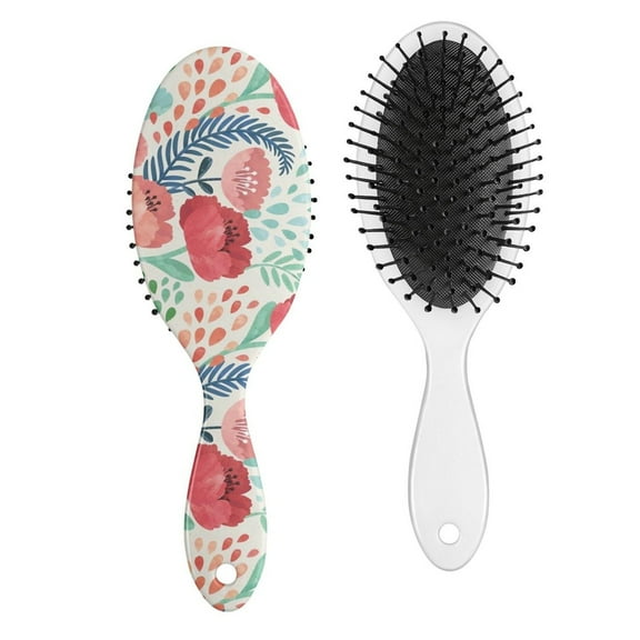Hair Brush Floral Rose Cushion Base Hair Brushes Touch Paddle Oval Hairbrush