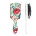 thumbnail image 1 of Hair Brush Floral Rose Cushion Base Hair Brushes Touch Paddle Rectangle Hairbrush, 1 of 2