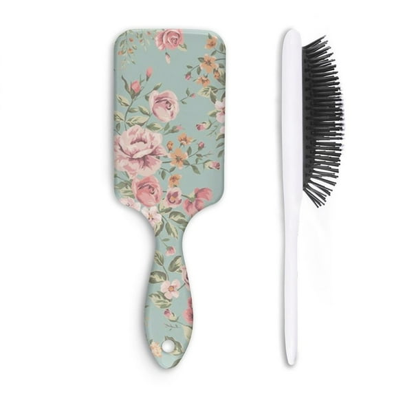 Hair Brush Floral Rose Cushion Base Hair Brushes Touch Paddle Rectangle Hairbrush