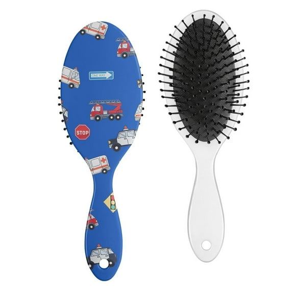 Hair Brush, Geometric Paddle Brush with Soft Bristles, Wooden Handle Hairbrush for Women Men Kids, Vintage Hippie Design, Wet & Dry Hair Styling