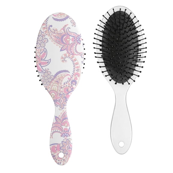 Hair Brush Mandalaion Detangling Hair Brush with Artistic Geometric Tribal Style, Aesthetic Boho Chic Paddle Brush for Women Men, Vintage Sketch Style Oval Brush for All Hair Types