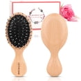 thumbnail image 1 of Hair Brush Mini Boar Bristle Hairbrush Pocket Travel Small Hair Brush for Women Kids, 1 of 6