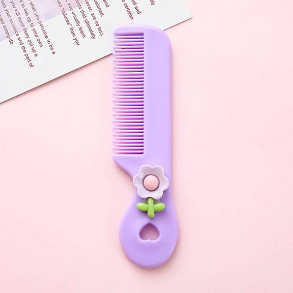 Hair Brush Mini Comb Detangling Brush, Cute Portable Pocket Comb with Soft Round Bristles Gentle on Scalp for Home Travel, Unique Heart Shape Design