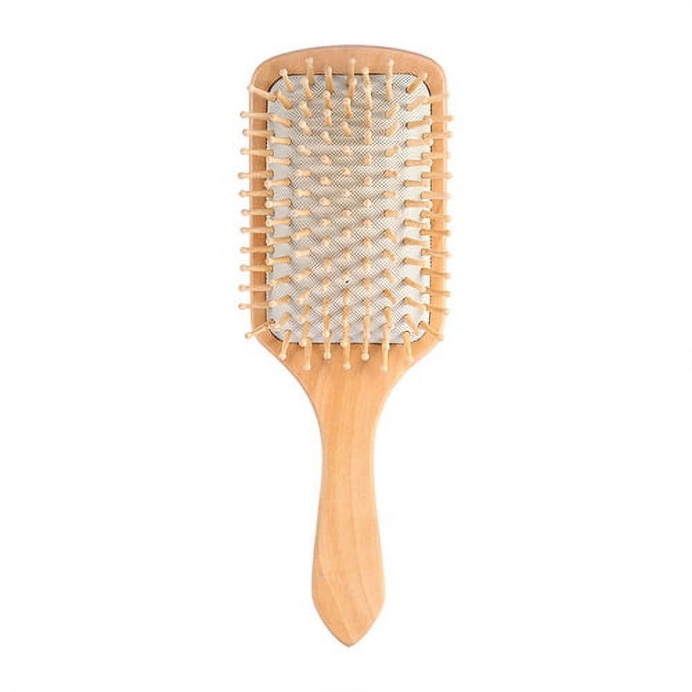 Hair Brush Natural Wooden Bamboo Brush and Detangle Tail Comb Instead