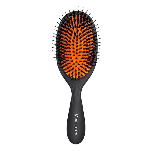 Hair Brush,Nylon and 100% First Cut Soft Bristle Brush for Women Men Kids Hairbrush,Suitable Curly/Long/Fine/Thinning/Wet/Dry Hair|Smooths Frizz and Enhance Shine & Salon-Quality