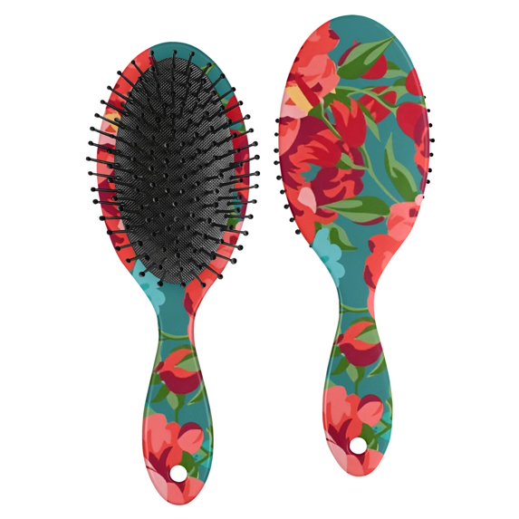 Hair Brush Pioneer Colorful Floral Cushion Base Hair Brushes Touch Paddle Double Sided Pattern Oval Hairbrush